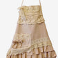 Short Linen and lace apron. Pale pink
