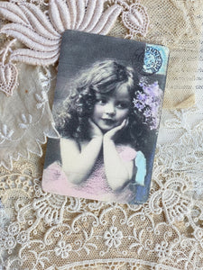 Vintage girl postcard collection. set of 9