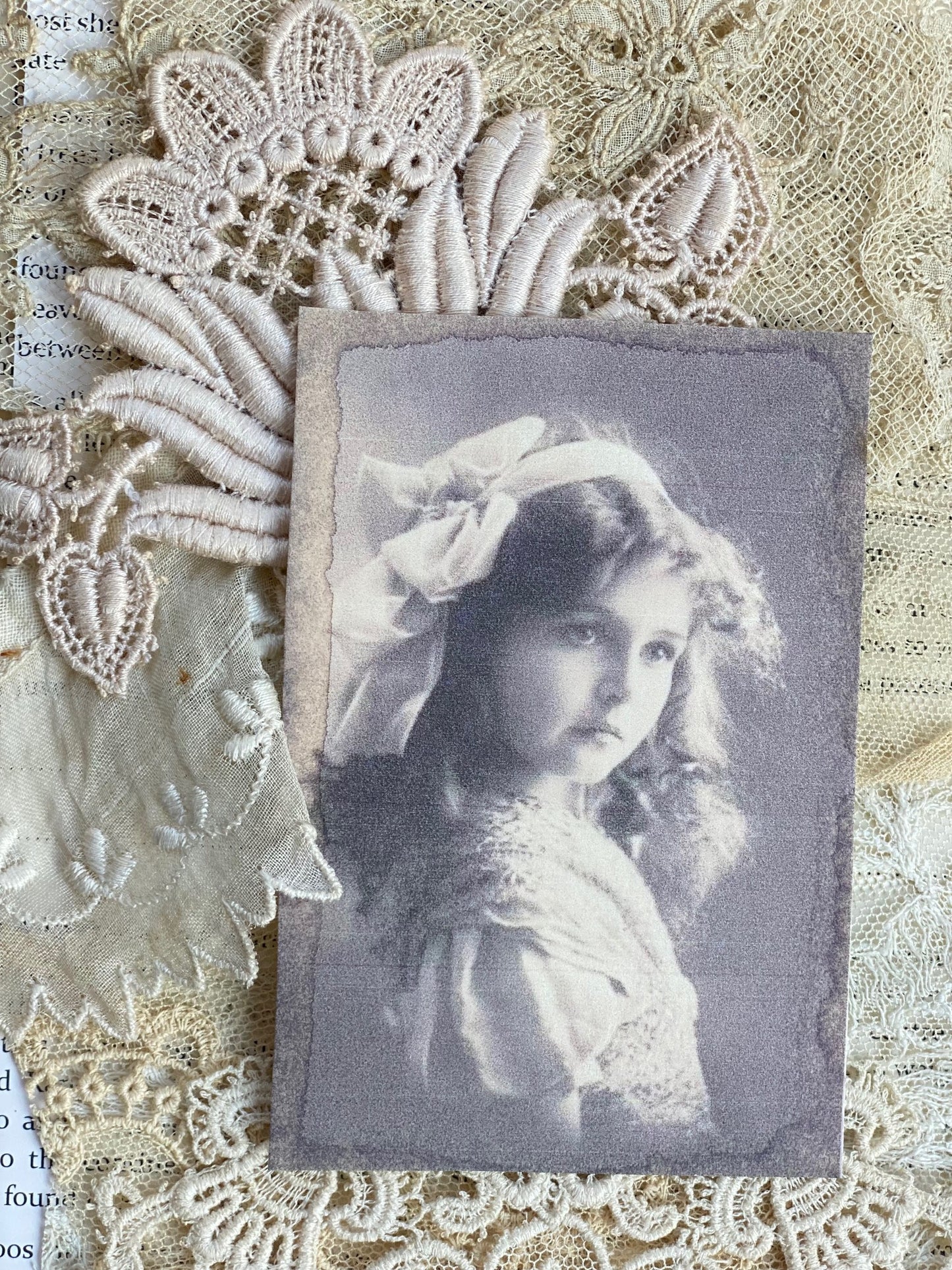 Vintage girl postcard collection. set of 9