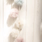 Tulle Pom Pom Garland Bunting 9 balls., Pink and Cream