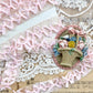Pretty pink lace & bow trim ..3 metre piece