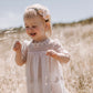 Heirloom Cherub Lace baby dress . Blush & cream