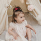 Tulle Pom Pom Garland Bunting 9 balls., Pink and Cream