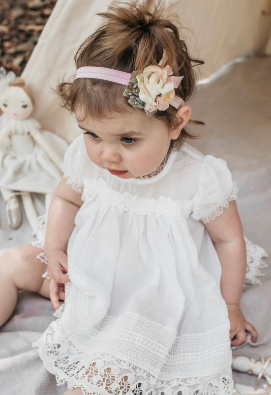 Sugarplum Heirloom Dress. Ivory