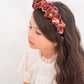 Sabrina Floral headband. Pink. Jewel colours.