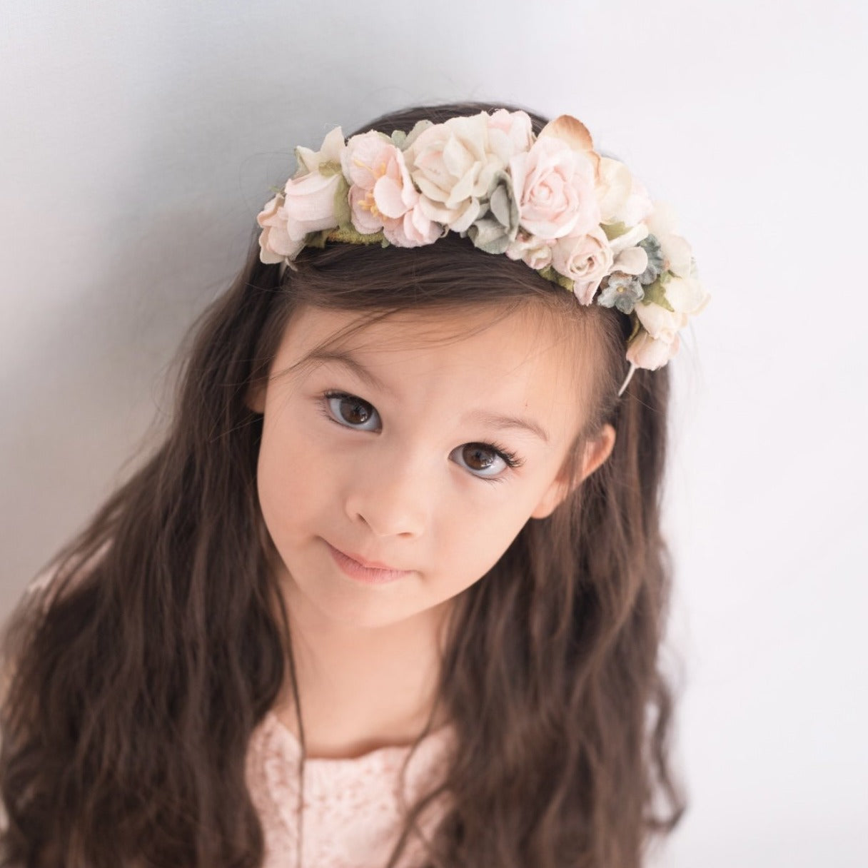 Sabrina Floral headband. Pink. Jewel colours.