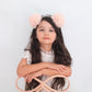 Pom-Pom Headband. Pink. Cream.