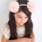 Pom-Pom Headband. Pink. Cream.