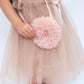 Tulle Ruffle shoulder bag. Pink with gold sparkles
