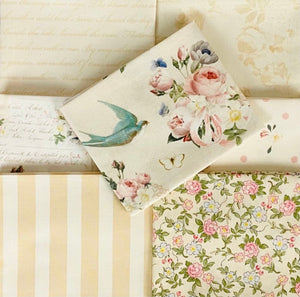 Rose & Violet`s Garden fabric. Parchment