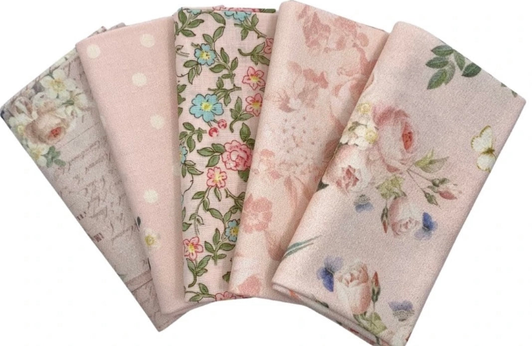 Rose & Violet`s Garden Fabric. Blush
