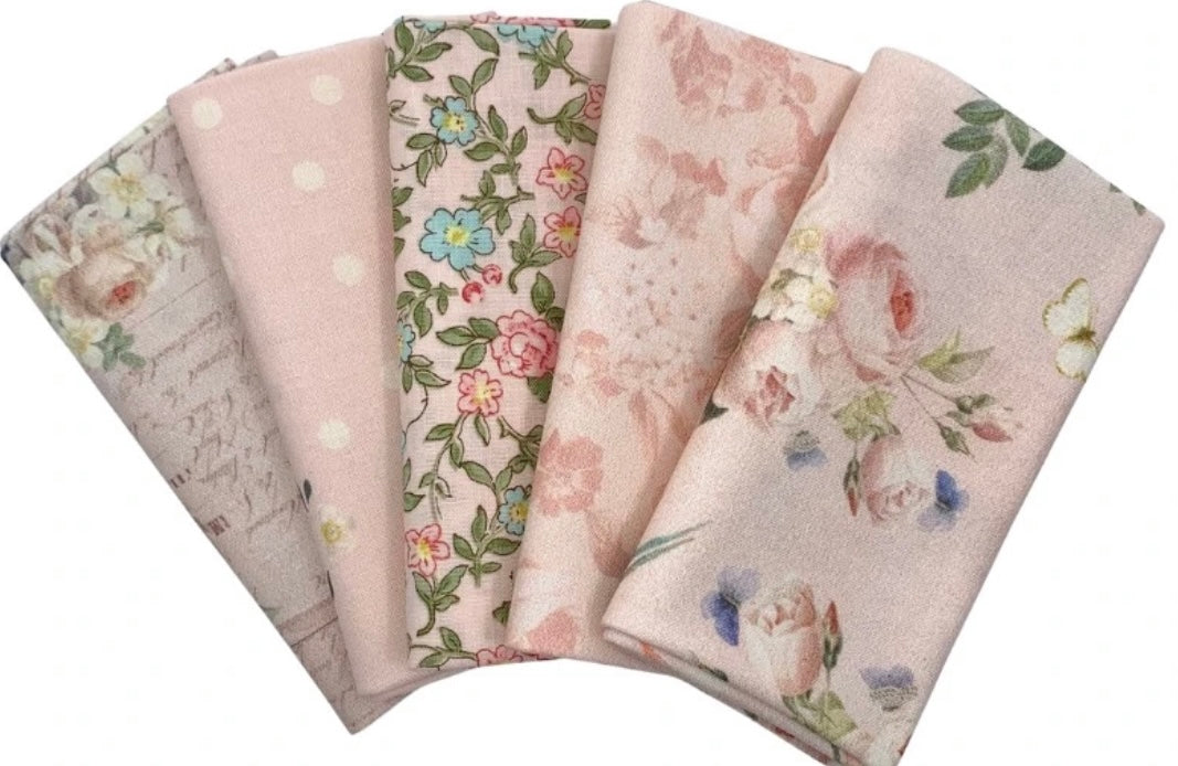 Rose & Violet`s Garden fabric. Garden Party in Blush