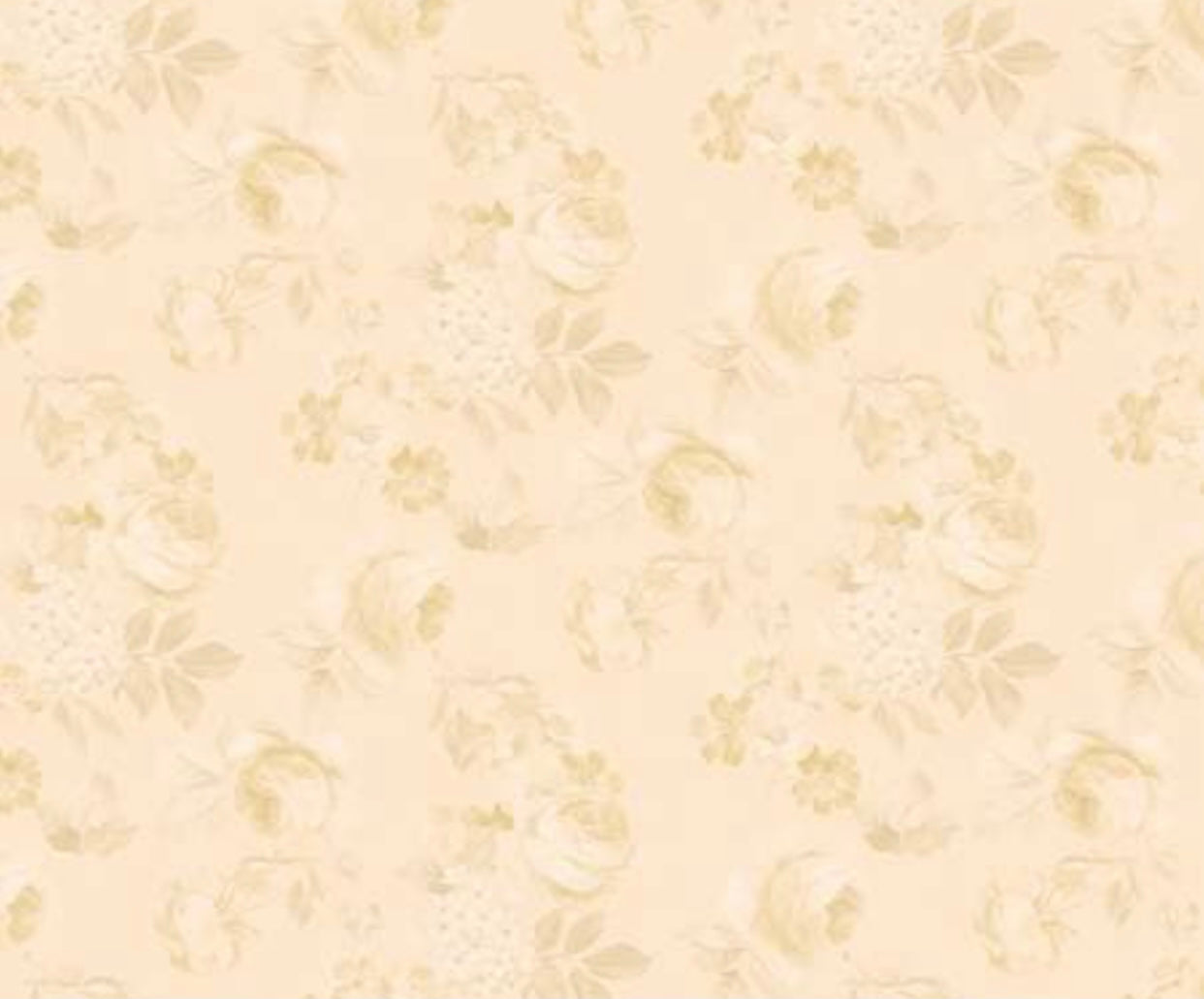 Rose & Violet`s Garden fabric. Faded Roses in Beehive