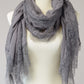 cotton and lace scarf. Charcoal