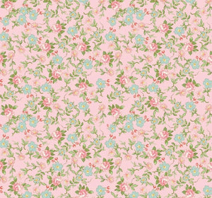 Rose & Violet's Garden Fabric. Sweet Blossoms in Blush
