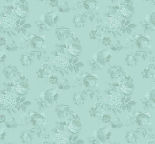 Rose & Violet`s Garden fabric. Faded Roses in Songbird