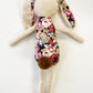 Blossom Bunny Toy. Large floral in chocolate & Burgundy roses