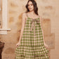 London Dress. Green & floral tie