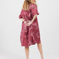 Abigail Floral Linen Coatdress . Bordeaux