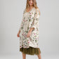 Amelia floral linen dress .  cream
