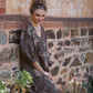 Amelia floral linen dress. charcoal