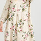 Amelia floral linen dress .  cream