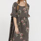 Audrey Linen Dress. Charcoal