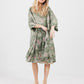 Clarissa Linen dress. Olive Floral