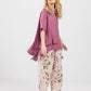 Eva floral linen pants. Pale Pink