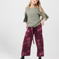 Eva Floral linen pants. Bordeaux