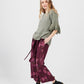 Eva Floral linen pants. Bordeaux