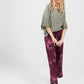 Eva Floral linen pants. Bordeaux
