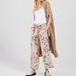 Eva floral linen pants. Pale Pink