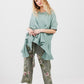 Sorrento linen top . pastel sage Green