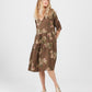 Stella linen Floral dress. Chocolate