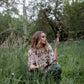 Teddie Floral linen shirt. Dusty Rose