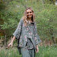Teddie Floral linen shirt. Khaki
