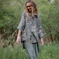 Teddie Floral linen shirt. Khaki