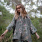 Teddie Floral linen shirt. Khaki