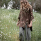 Teddie floral shirt. Chocolate