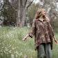 Teddie floral shirt. Chocolate
