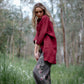 Teddie Linen Shirt. Berry