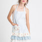 Blue Stripe Ruffle Apron.