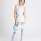 Blue Stripe Ruffle Apron.