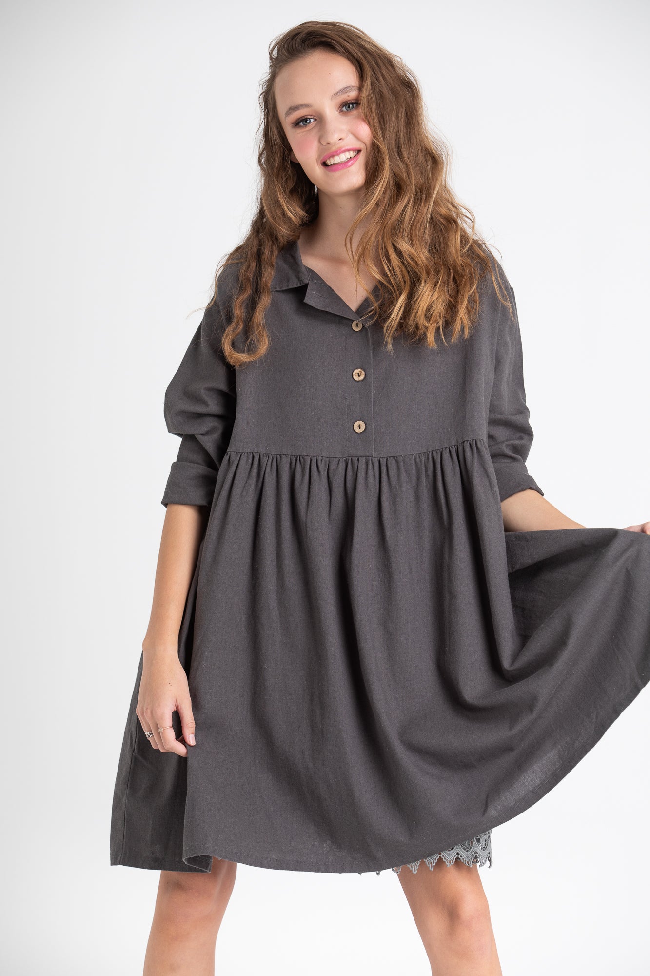 Trelise dress. Charcoal