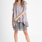 Ruby Ruffle Top. Dove Grey