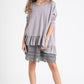 Ruby Ruffle Top. Pale Dove Grey