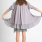 Ruby Ruffle Top. Dove Grey