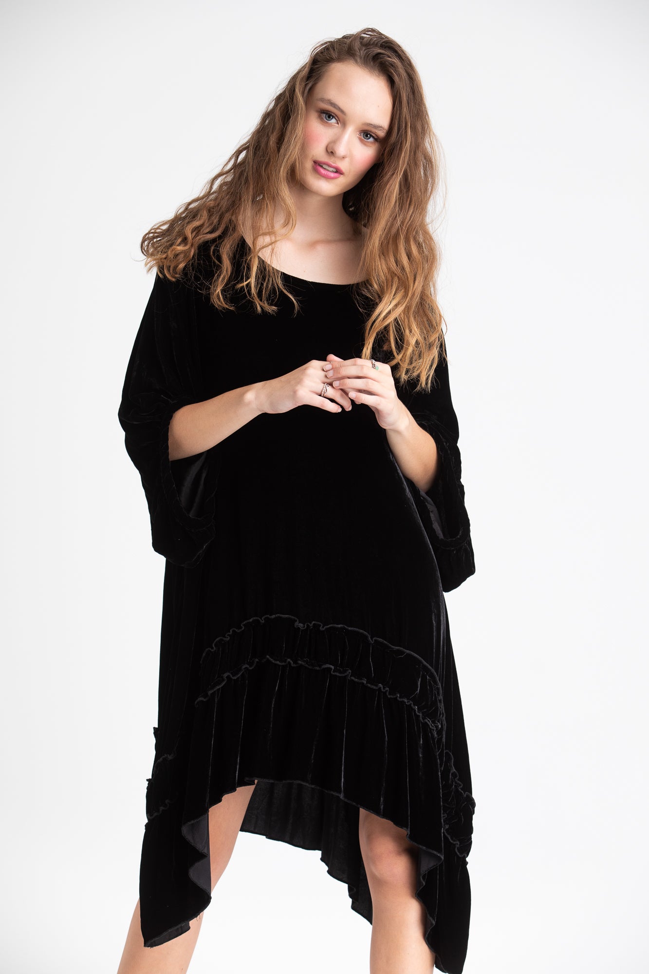 Violette Velvet Dress . Black