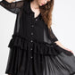 black chiffon coat dress,